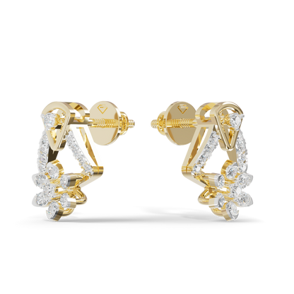 Guru Jewel's Exquisite Multi-Stone Triangular Frame and Floral Sparkle Earrings for Her