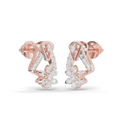 Guru Jewel's Exquisite Multi-Stone Triangular Frame and Floral Sparkle Earrings for Her
