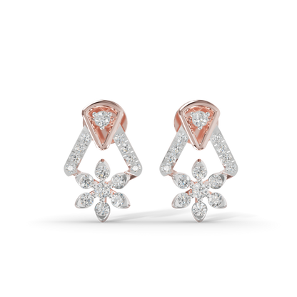 Guru Jewel's Exquisite Multi-Stone Triangular Frame and Floral Sparkle Earrings for Her