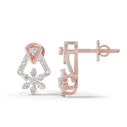 Guru Jewel's Exquisite Multi-Stone Triangular Frame and Floral Sparkle Earrings for Her
