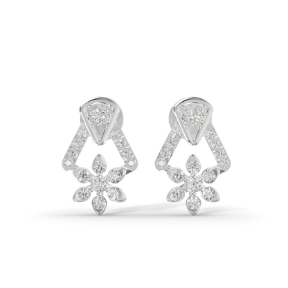 Guru Jewel's Exquisite Multi-Stone Triangular Frame and Floral Sparkle Earrings for Her