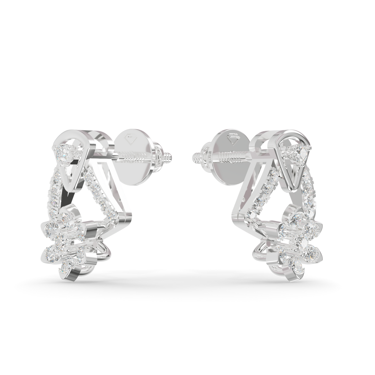 Guru Jewel's Exquisite Multi-Stone Triangular Frame and Floral Sparkle Earrings for Her