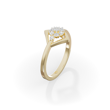 Guru Jewel's Modern Diamond-Shaped Crystal Ring for Her