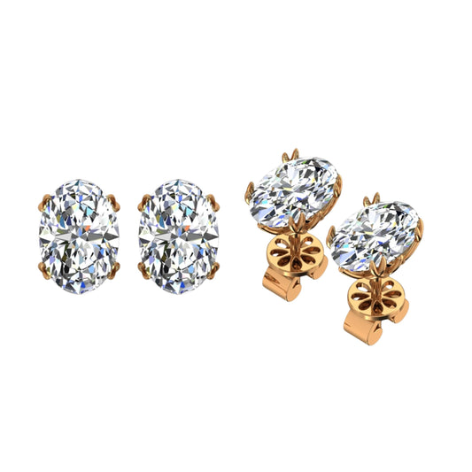 Exclusive Trending Oval Shaped CZ Diamond Studded Earrings For Her