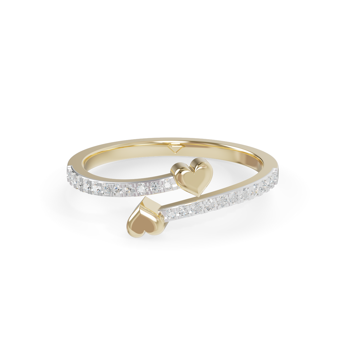 Guru Jewel's Chic Open-Ended Double Heart Ring for Her