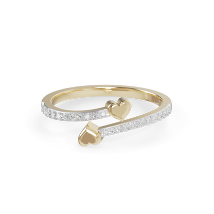 Guru Jewel's Chic Open-Ended Double Heart Ring for Her