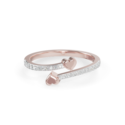 Guru Jewel's Chic Open-Ended Double Heart Ring for Her