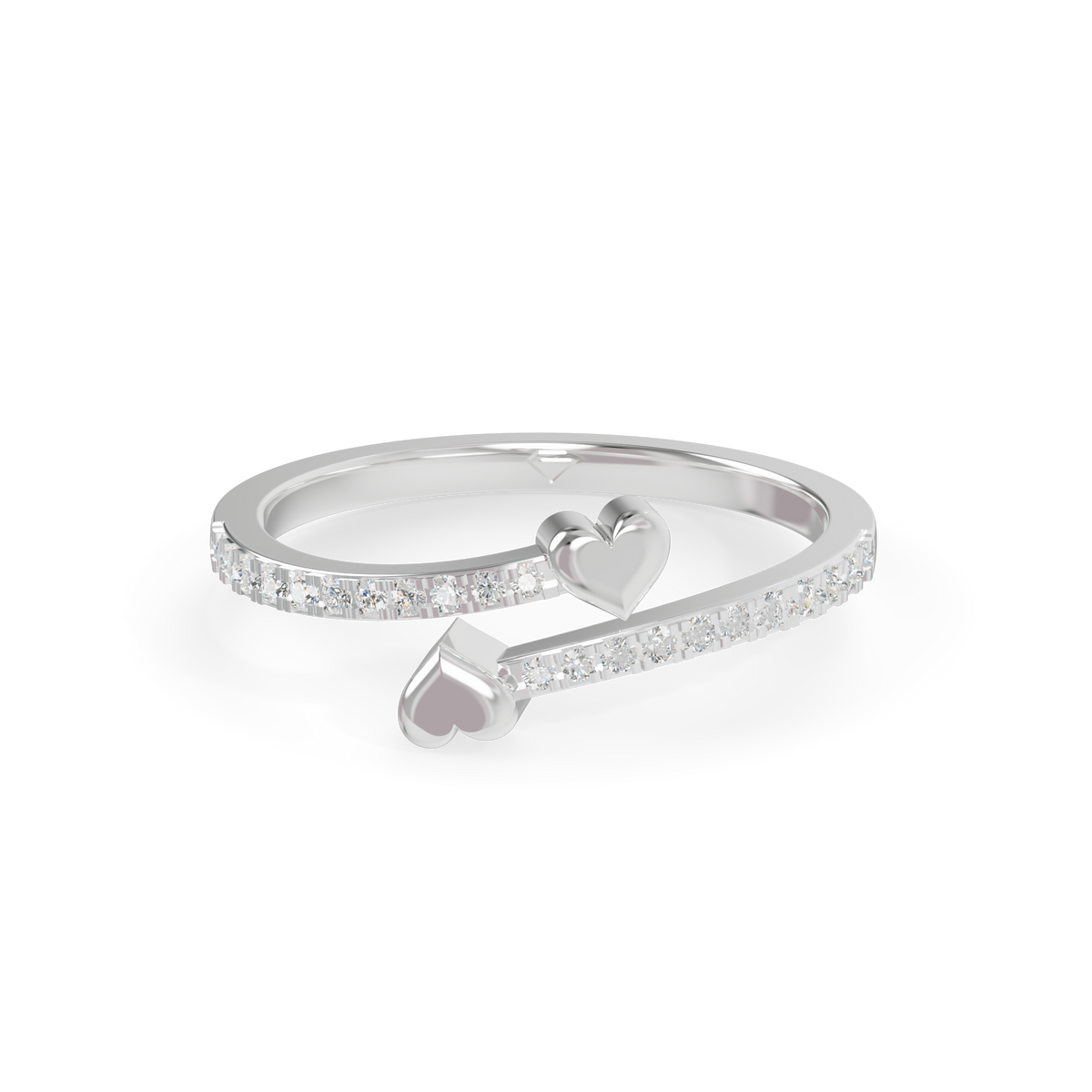 Guru Jewel's Chic Open-Ended Double Heart Ring for Her