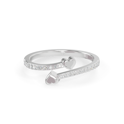 Guru Jewel's Chic Open-Ended Double Heart Ring for Her