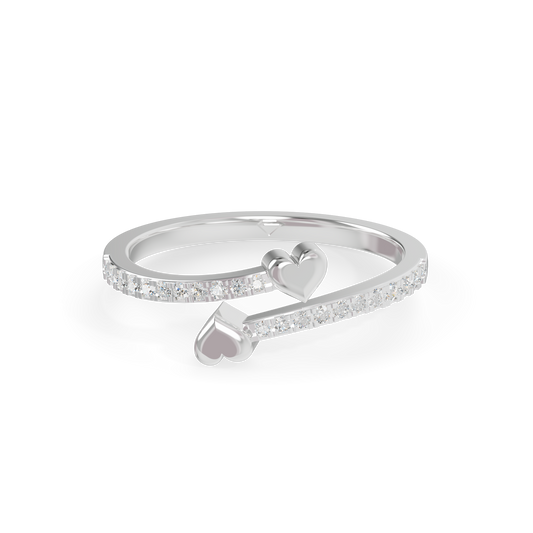 Guru Jewel's Chic Open-Ended Double Heart Ring for Her
