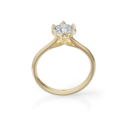 Guru Jewel's Round Solitaire Diamond Studded Silver Ring For Her