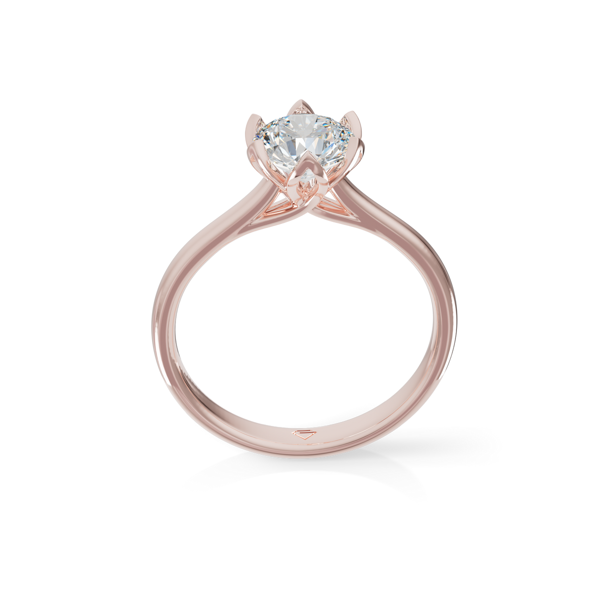 Guru Jewel's Round Solitaire Diamond Studded Silver Ring For Her