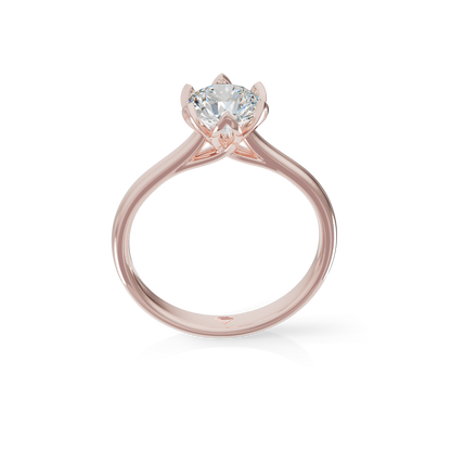 Guru Jewel's Round Solitaire Diamond Studded Silver Ring For Her
