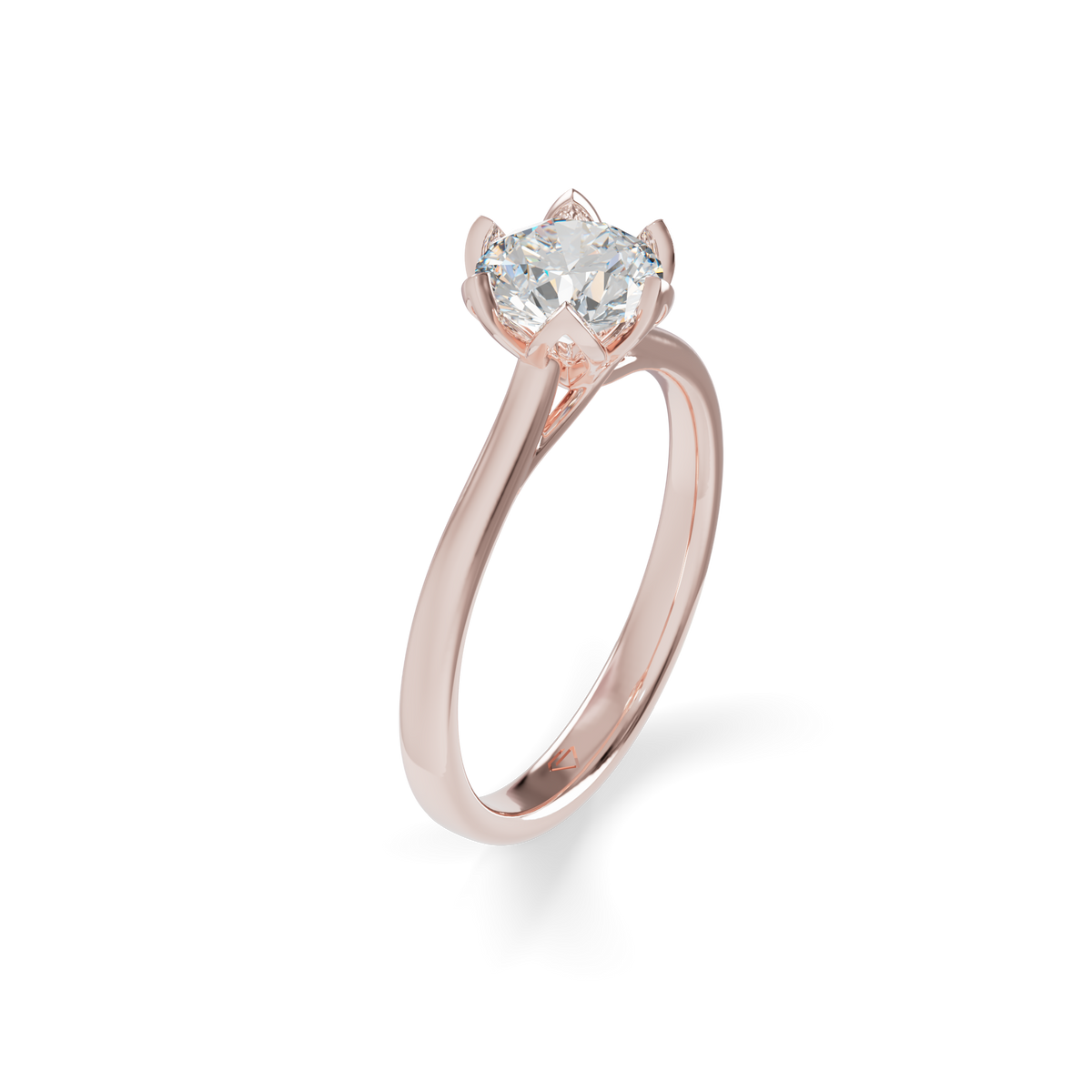 Guru Jewel's Round Solitaire Diamond Studded Silver Ring For Her