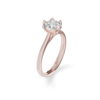 Guru Jewel's Round Solitaire Diamond Studded Silver Ring For Her