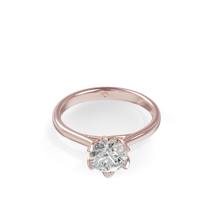 Guru Jewel's Round Solitaire Diamond Studded Silver Ring For Her