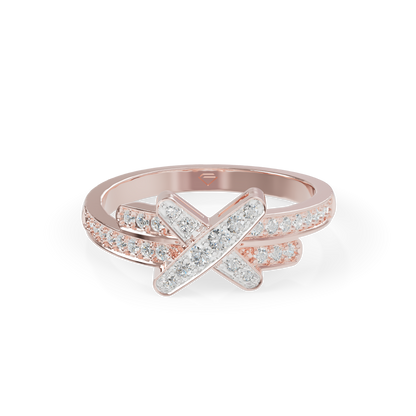 Guru Jewel's  Modern X-Design Pave Stacking Ring for Her