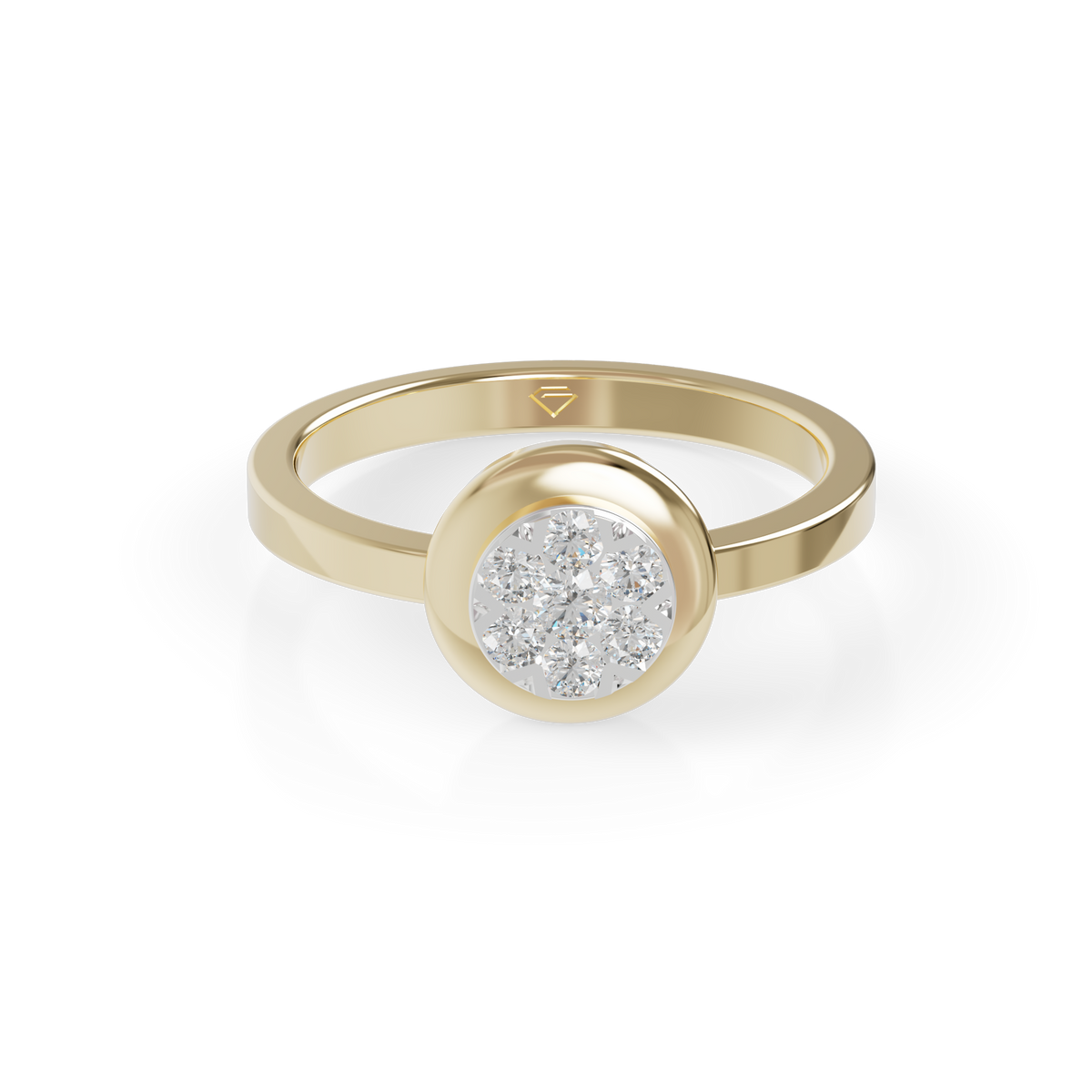 Guru Jewel's Round Diamond Studded Fascinating Silver Ring For Her