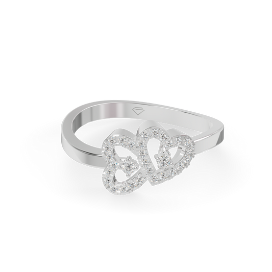 Guru Jewel's Romantic Trio Heart Motif Silver Ring for Her