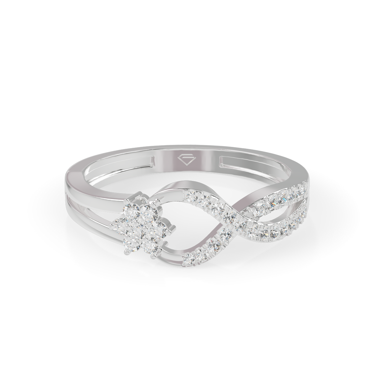 Guru Jewel's Bypass Cluster and Pave Silver Ring for Her