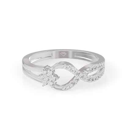 Guru Jewel's Bypass Cluster and Pave Silver Ring for Her