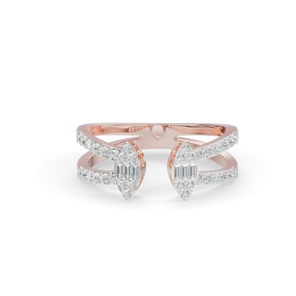 Guru Jewel's Open-Ended Marquise Cluster and Pave Silver Ring for Her