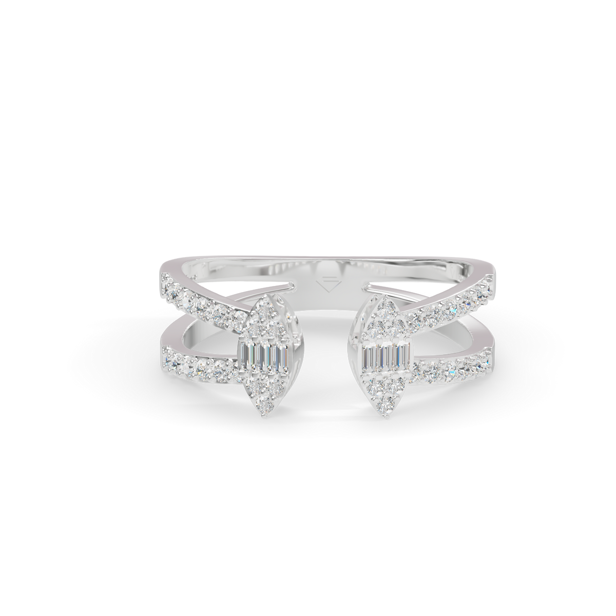 Guru Jewel's Open-Ended Marquise Cluster and Pave Silver Ring for Her