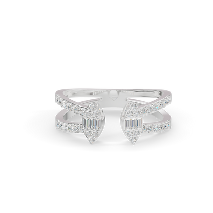 Guru Jewel's Open-Ended Marquise Cluster and Pave Silver Ring for Her