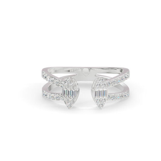 Guru Jewel's Open-Ended Marquise Cluster and Pave Silver Ring for Her