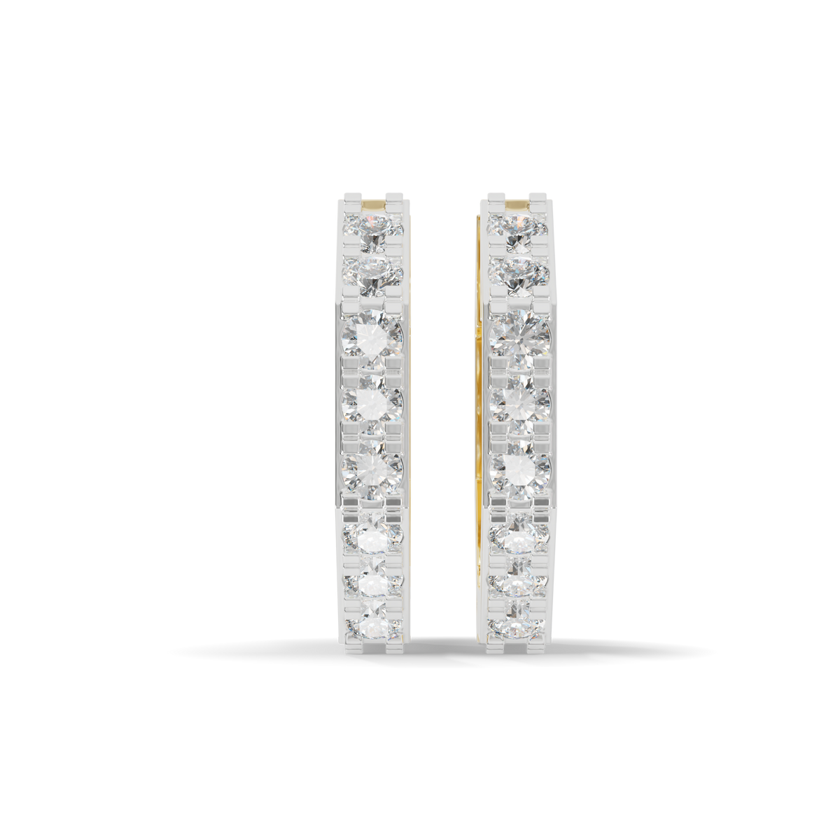 Guru Jewel's Geometric Hexagon Pave Huggie Hoop Earrings for Her