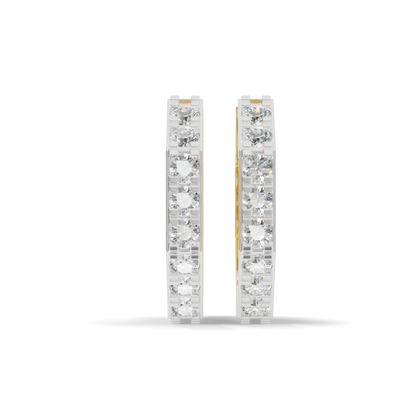 Guru Jewel's Geometric Hexagon Pave Huggie Hoop Earrings for Her