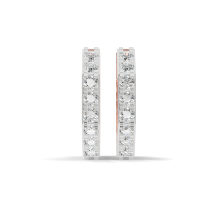 Guru Jewel's Geometric Hexagon Pave Huggie Hoop Earrings for Her