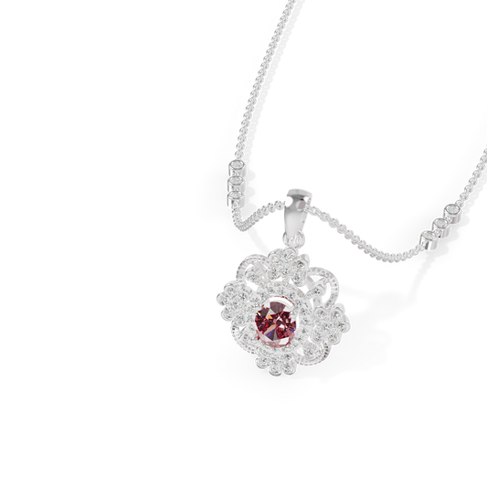 Guru Jewel's Vintage Red Stone Filigree Pendant for Her