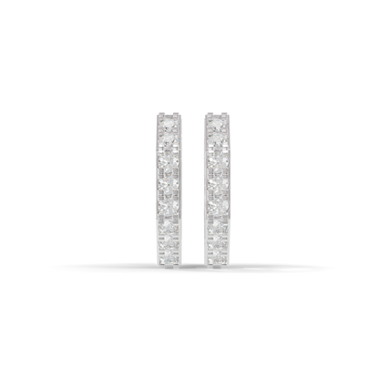 Guru Jewel's Geometric Hexagon Pave Huggie Hoop Earrings for Her