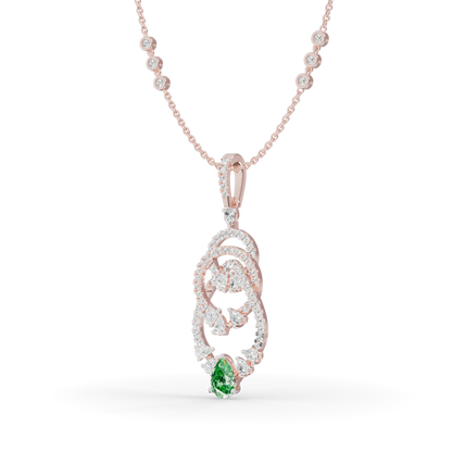 Guru Jewel's  Green Pear Accent with Nested Hoop Pendant for Her