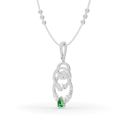 Guru Jewel's  Green Pear Accent with Nested Hoop Pendant for Her