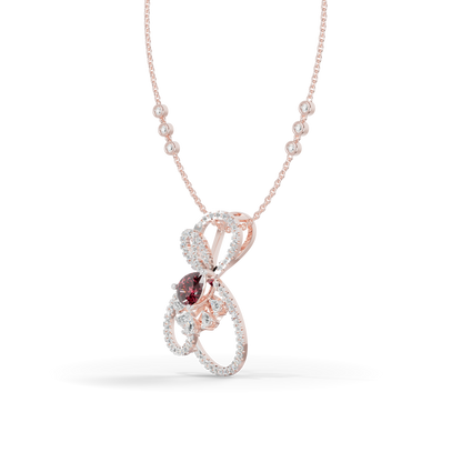 Guru Jewel's Pear-Cut Red Stone with Interlocking Loop Pendant for Her
