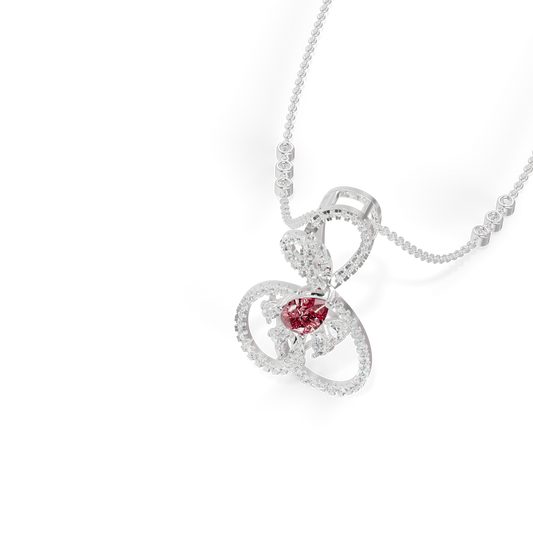 Guru Jewel's Pear-Cut Red Stone with Interlocking Loop Pendant for Her