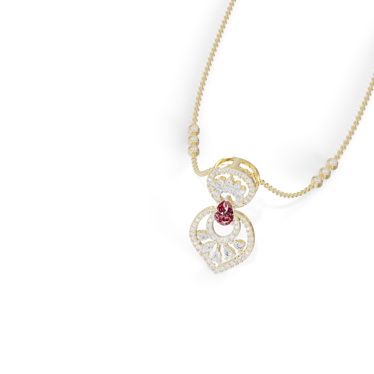 Guru Jewel's Highlighted by a Delicate Teardrop Stone with Graceful Layered Loop Silver Pendant for Her