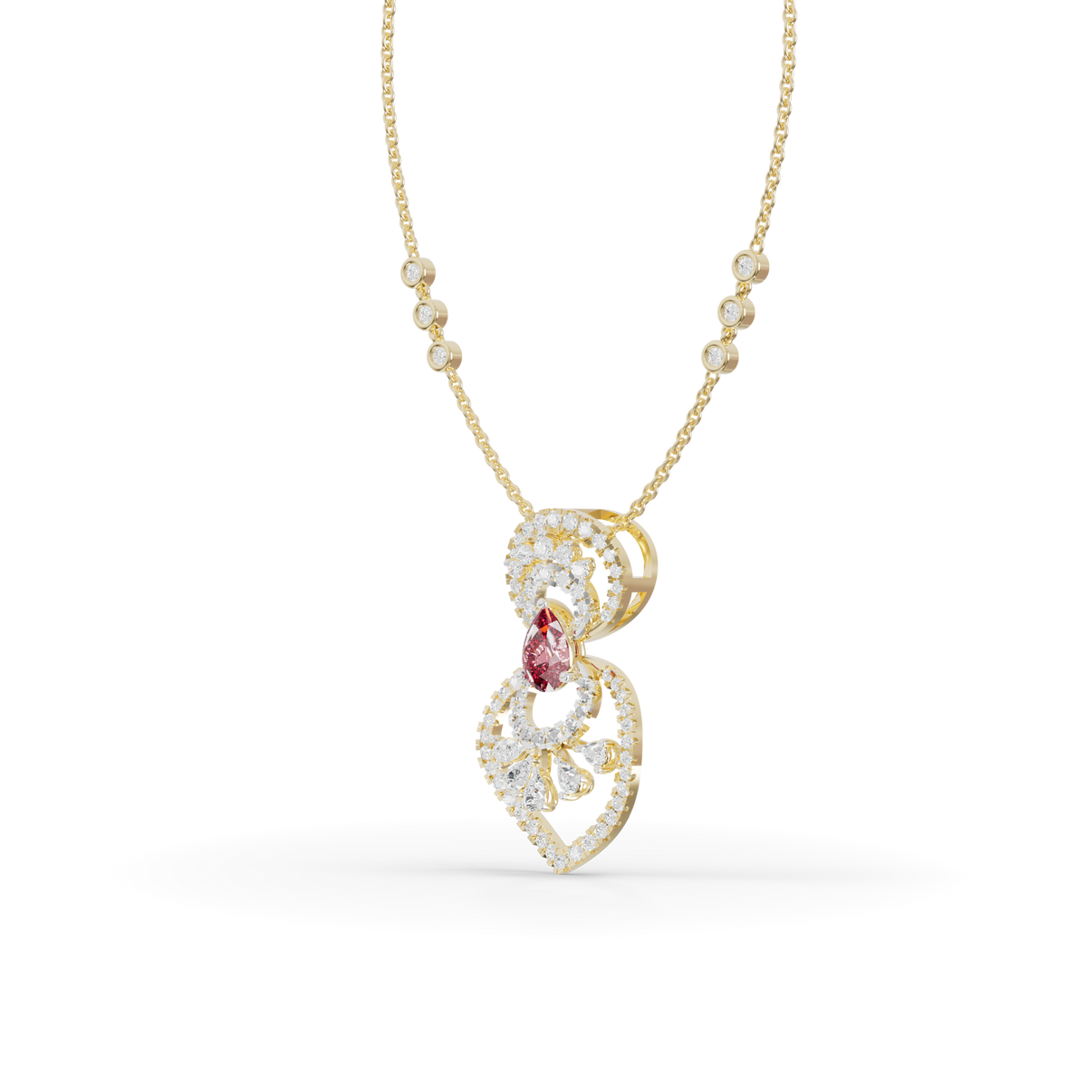 Guru Jewel's Highlighted by a Delicate Teardrop Stone with Graceful Layered Loop Silver Pendant for Her