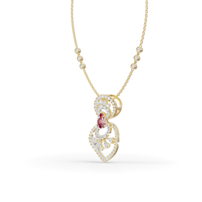 Guru Jewel's Highlighted by a Delicate Teardrop Stone with Graceful Layered Loop Silver Pendant for Her