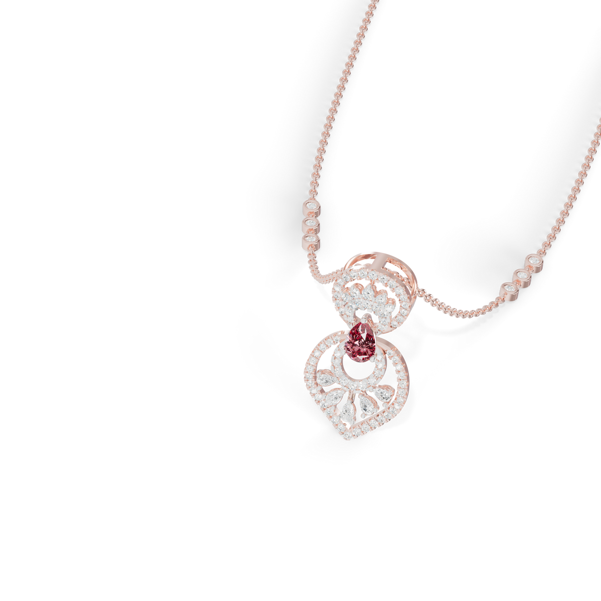 Guru Jewel's Highlighted by a Delicate Teardrop Stone with Graceful Layered Loop Silver Pendant for Her