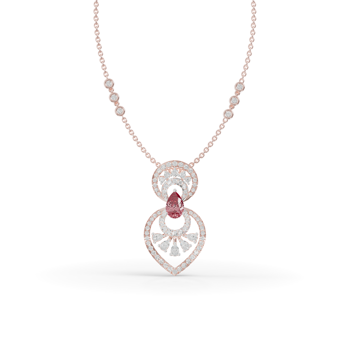 Guru Jewel's Highlighted by a Delicate Teardrop Stone with Graceful Layered Loop Silver Pendant for Her