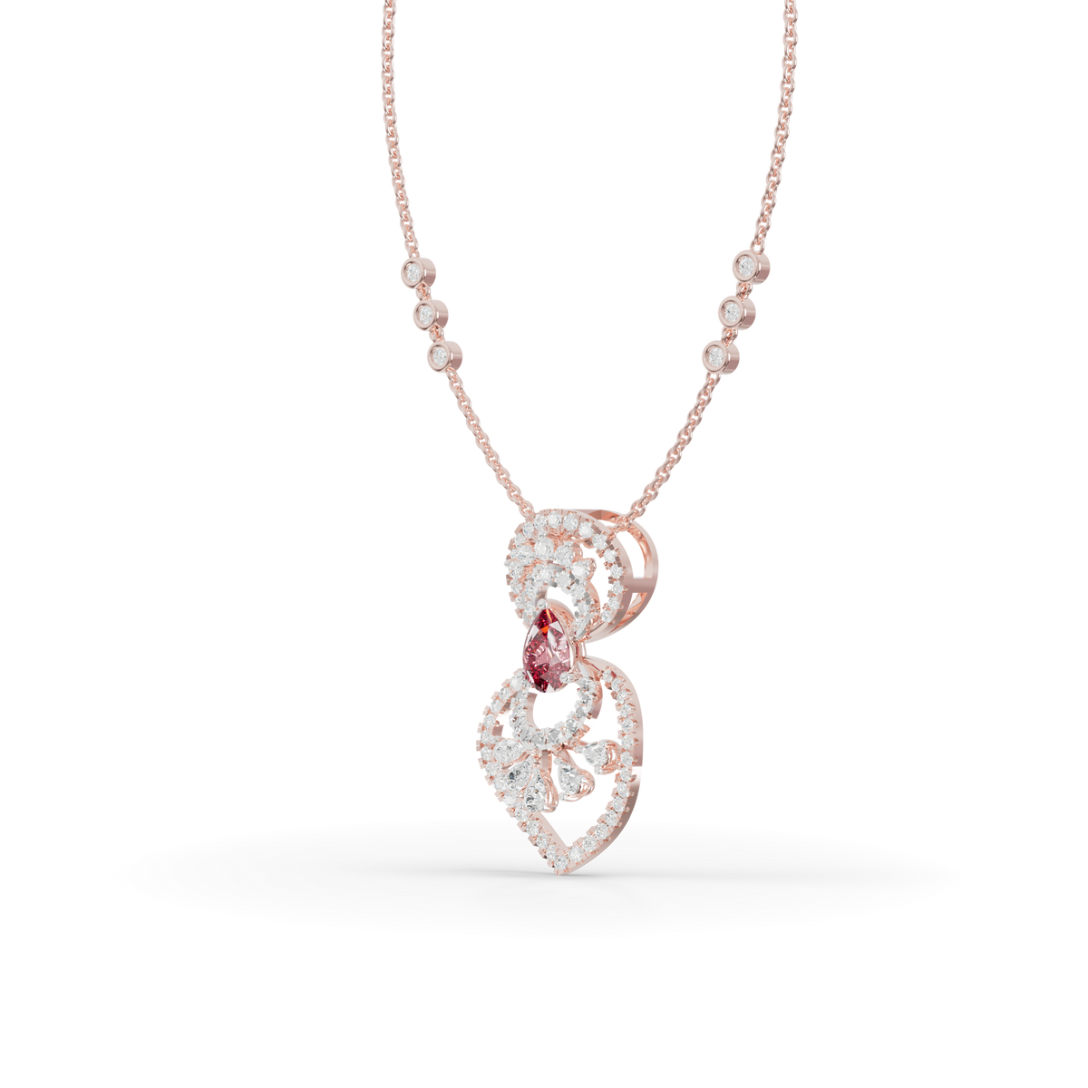Guru Jewel's Highlighted by a Delicate Teardrop Stone with Graceful Layered Loop Silver Pendant for Her