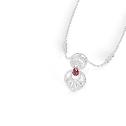 Guru Jewel's Highlighted by a Delicate Teardrop Stone with Graceful Layered Loop Silver Pendant for Her