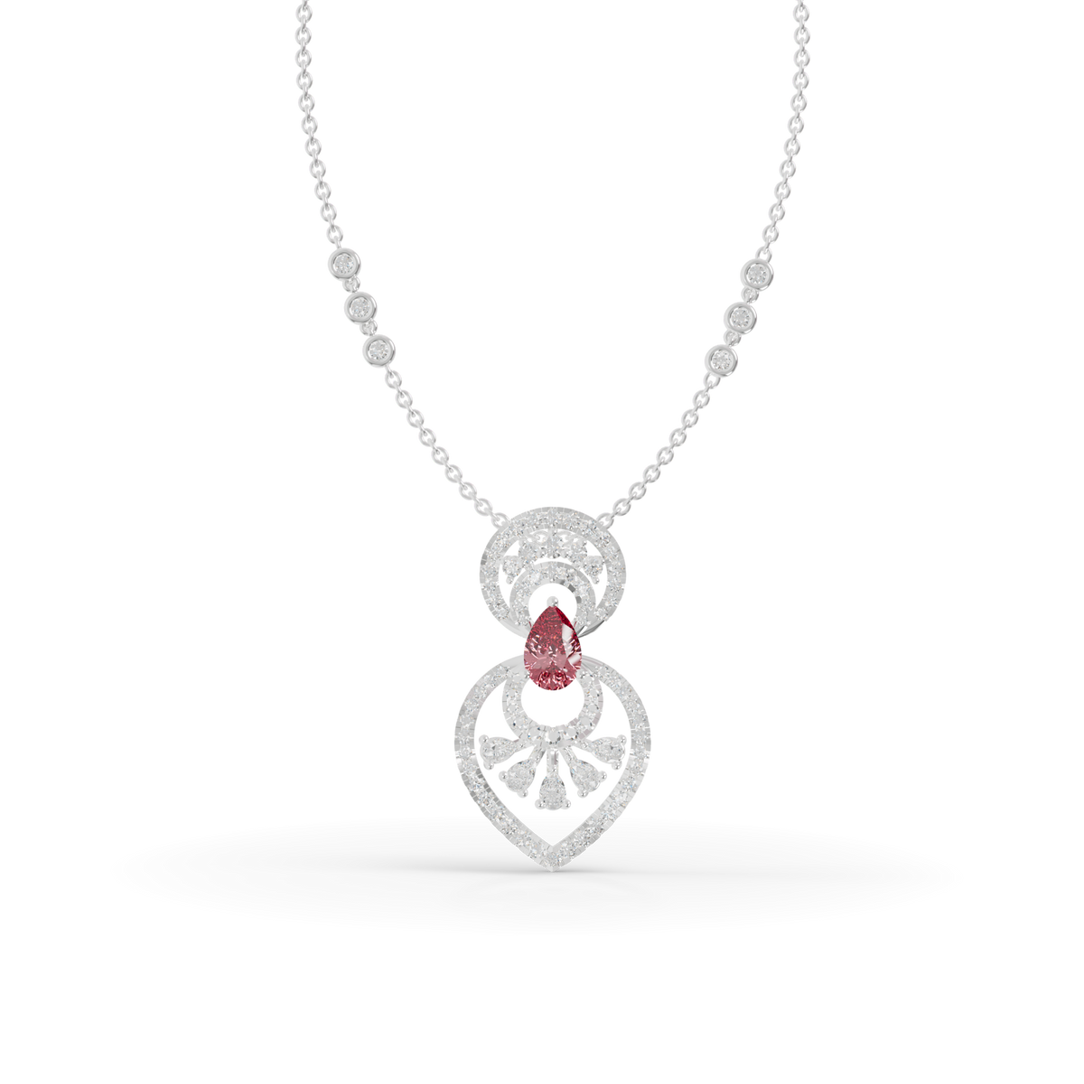 Guru Jewel's Highlighted by a Delicate Teardrop Stone with Graceful Layered Loop Silver Pendant for Her