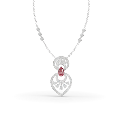 Guru Jewel's Highlighted by a Delicate Teardrop Stone with Graceful Layered Loop Silver Pendant for Her
