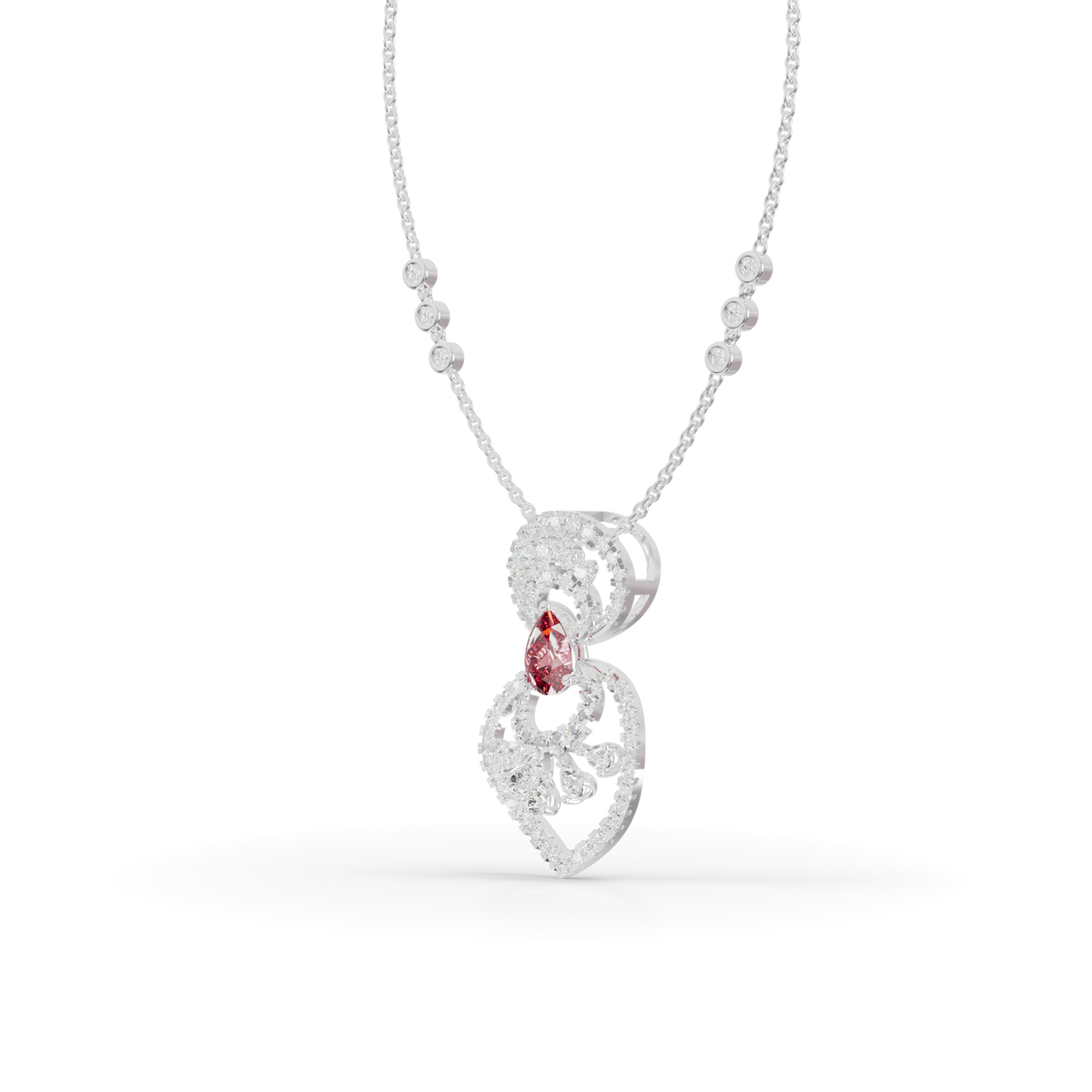 Guru Jewel's Highlighted by a Delicate Teardrop Stone with Graceful Layered Loop Silver Pendant for Her