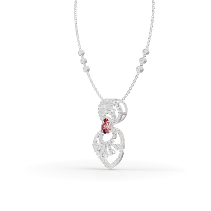 Guru Jewel's Highlighted by a Delicate Teardrop Stone with Graceful Layered Loop Silver Pendant for Her