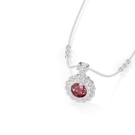 Guru Jewel's Styled with Sparkling Accents Classic Circular Bezel Pendant for Her